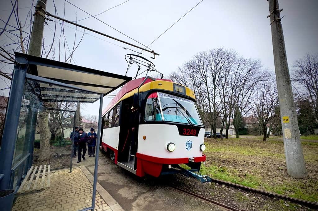 Der Straßenbahnverkehr in Odesa, Linie 18, verkehrt derzeit auf einem verkürzten Streckenverlauf.